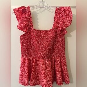 Entro Red floral top